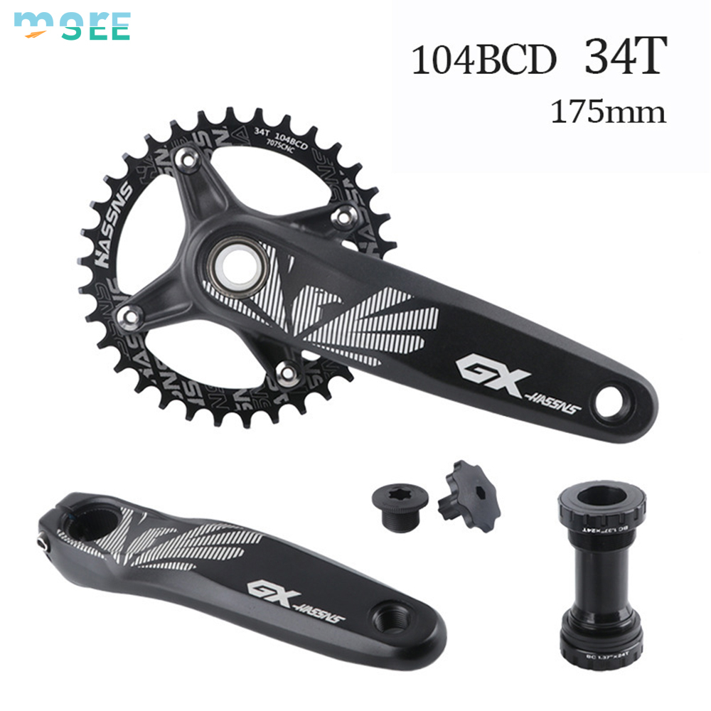 175mm black crank + bottom bracket + 34t