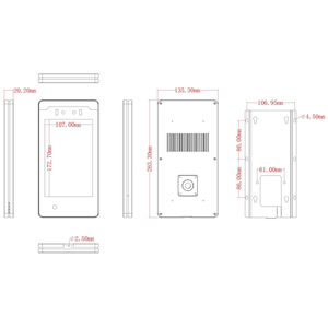 IP55 Wasserdichtes 8-Zoll-Touchscreen-Zugangskontrollterminal Gesichts erkennung TCP-Konnektivitäts-Zeiter fassung - Product Image 6