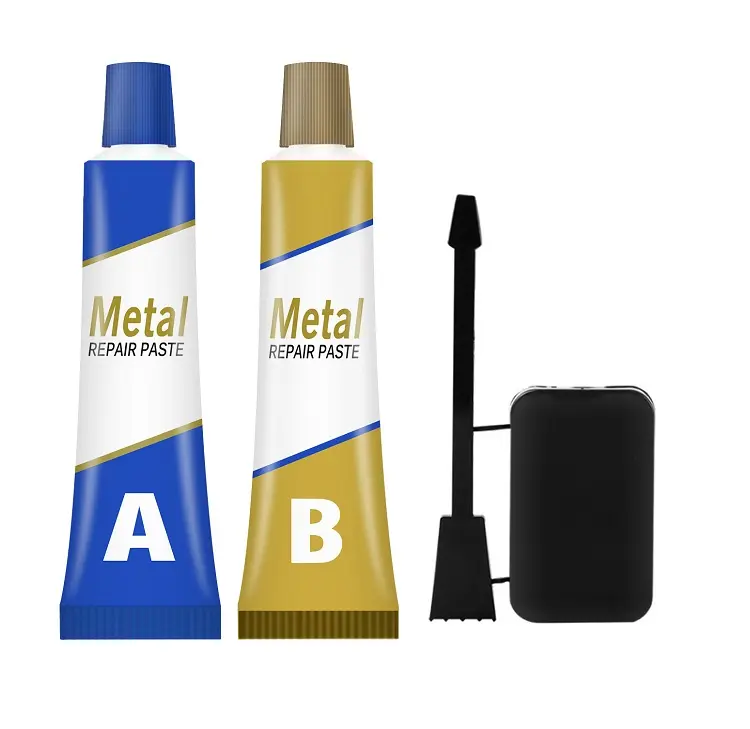 Pegamento adhesivo para soldadura de reparación de Metal de 100g, 2 botellas, resistencia al calor Industrial, soldadura en frío, pegamento AB, pasta para reparación de Metal