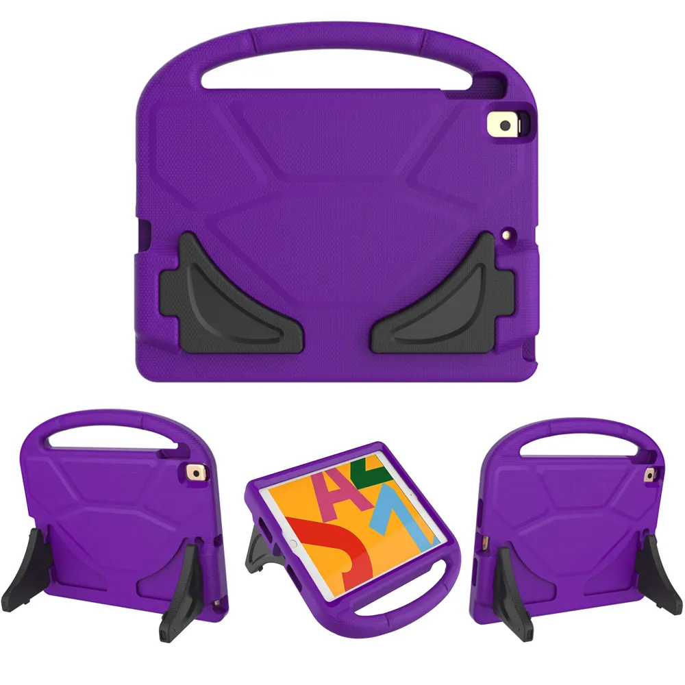 Funda de absorción de impacto de alto rendimiento con soporte plegable para iPad 10,2 EVA, funda trasera con asa para niños