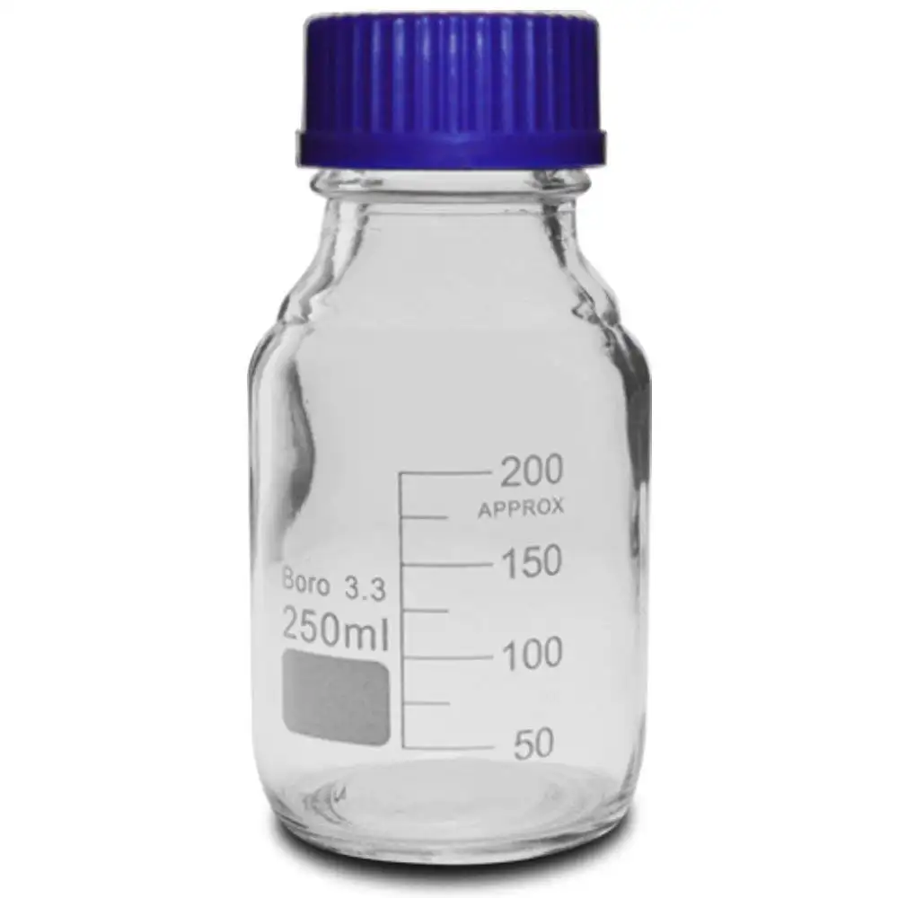 Garrafas de agente químico descartável, garrafas plásticas do vidro do parafuso azul transparentes para laboratório 3ml 5ml