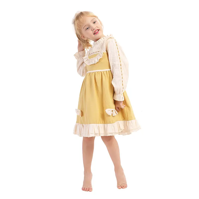 2021 spring hot selling cute sweet children clothing long sleeves princess style baby girl dress