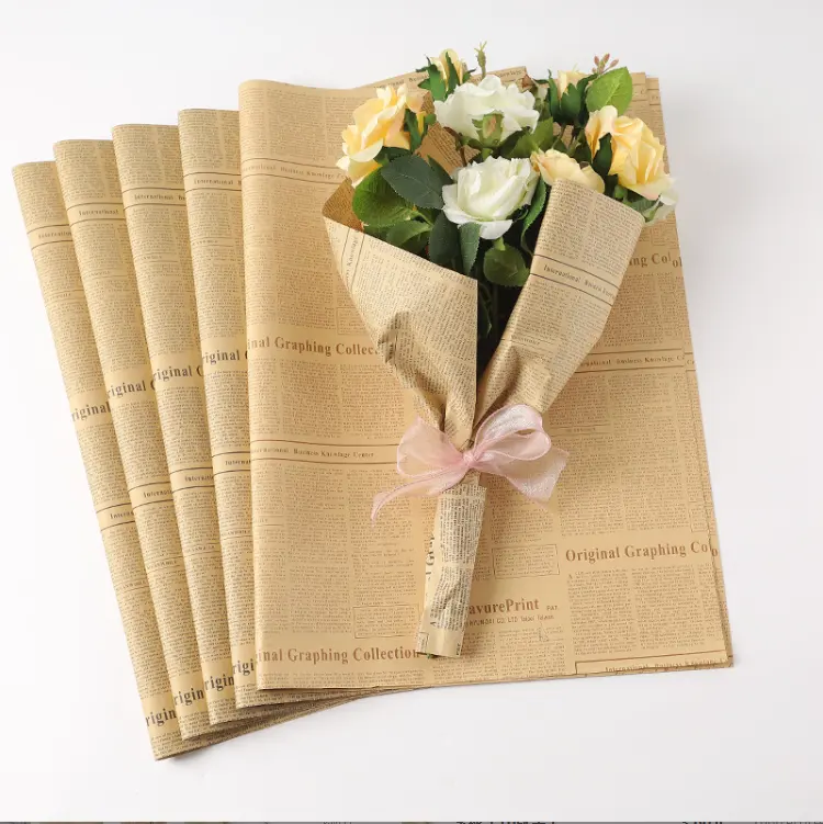 Embalaje de papel tisú para flores, diseño gratis, envío rápido