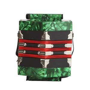 Đàn Accordion chuyên nghiệp 20 phím hình lục giác đặc biệt màu đỏ xanh lá cây, dành cho thi đấu chuyên nghiệp - Product Image 3