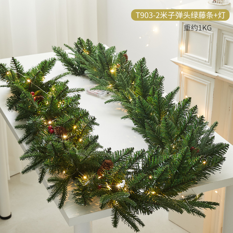2m balle rotin vert + lampe