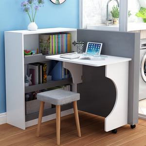 Mesa de estudio con ahorro de espacio para ordenador, escritorio de madera con estante - Product Image 6