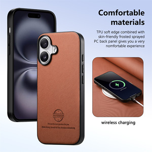 IPhone用ビジネススキン感<span class=keywords><strong>Pu</strong></span>レザーケースシェル16 15 14 13 12 11 Pro Max 7 8 Xs Xr携帯電話アクセサリー