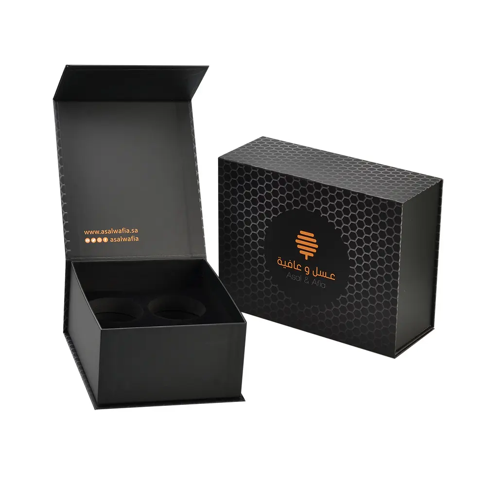व्यक्तिगत कस्टम प्रीमियम चमकदार यूवी जाम गत्ता पैकेजिंग शहद बॉक्स