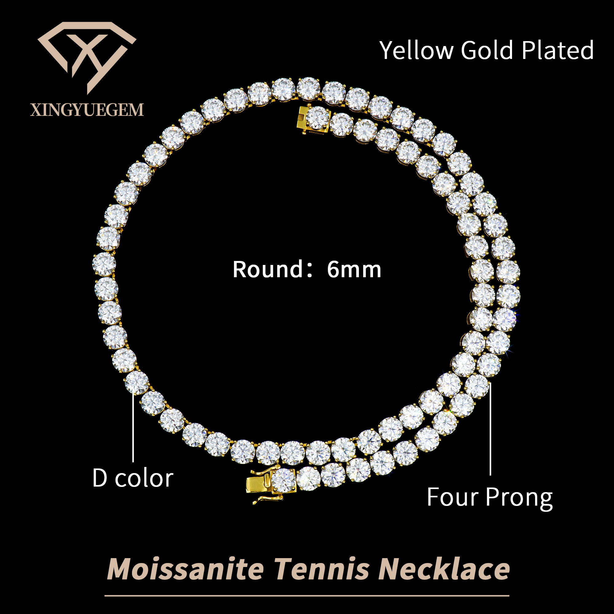 Yellow Gold Plated 6mm