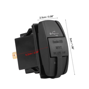 Dual USB Rocker Switch Blue Led Digital Voltmeter <strong>Input</strong> 12-24V Output 5V/3.1A for Fast Charging <strong>Electronic</strong> <strong>Devices</strong>,Universal