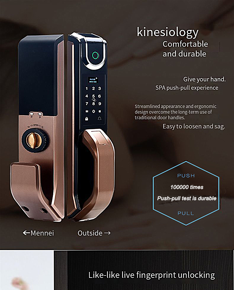 Intelligent door lock hierarchical smart management touch sensing unlocking record multiple verification safety fingerprint lock