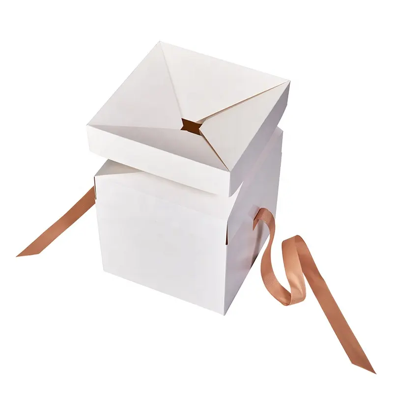 Boîte de papier pliable d'emballage alimentaire en papier carton jetable à bon prix de gros pour gâteau