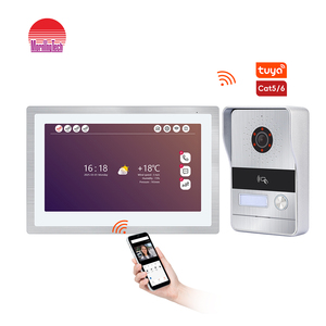 Gran oferta, intercomunicador de entrada de puerta TCP/IP con Monitor interior basado en cámara, sistema de comunicaciones de teléfono comercial para visiófono - Product Image 1