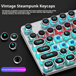 EWEADN 104-<span class=keywords><strong>Key</strong></span> retrò Steampunk Design LED retroilluminato tastiera da gioco meccanica USB per PC portatile Desktop-Kailh Switch nuovo