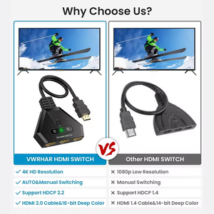 3 en 1 4K 60Hz HDMI switch selector de interruptor de matriz automatizado KVM HDMI 3 monitores 1 DisplayPort HDMI switch - Product Image 5