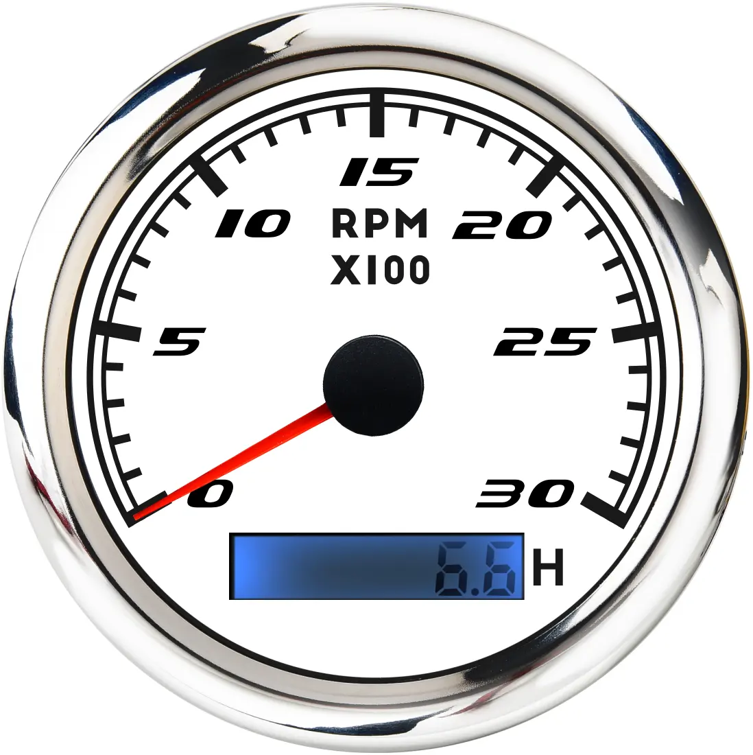 หน้ากากสแตนเลสสตีล85มม. สีขาว Bezel Boat Tachometer 0-4000รอบต่อนาทีสำหรับเครื่องยนต์แก๊ส