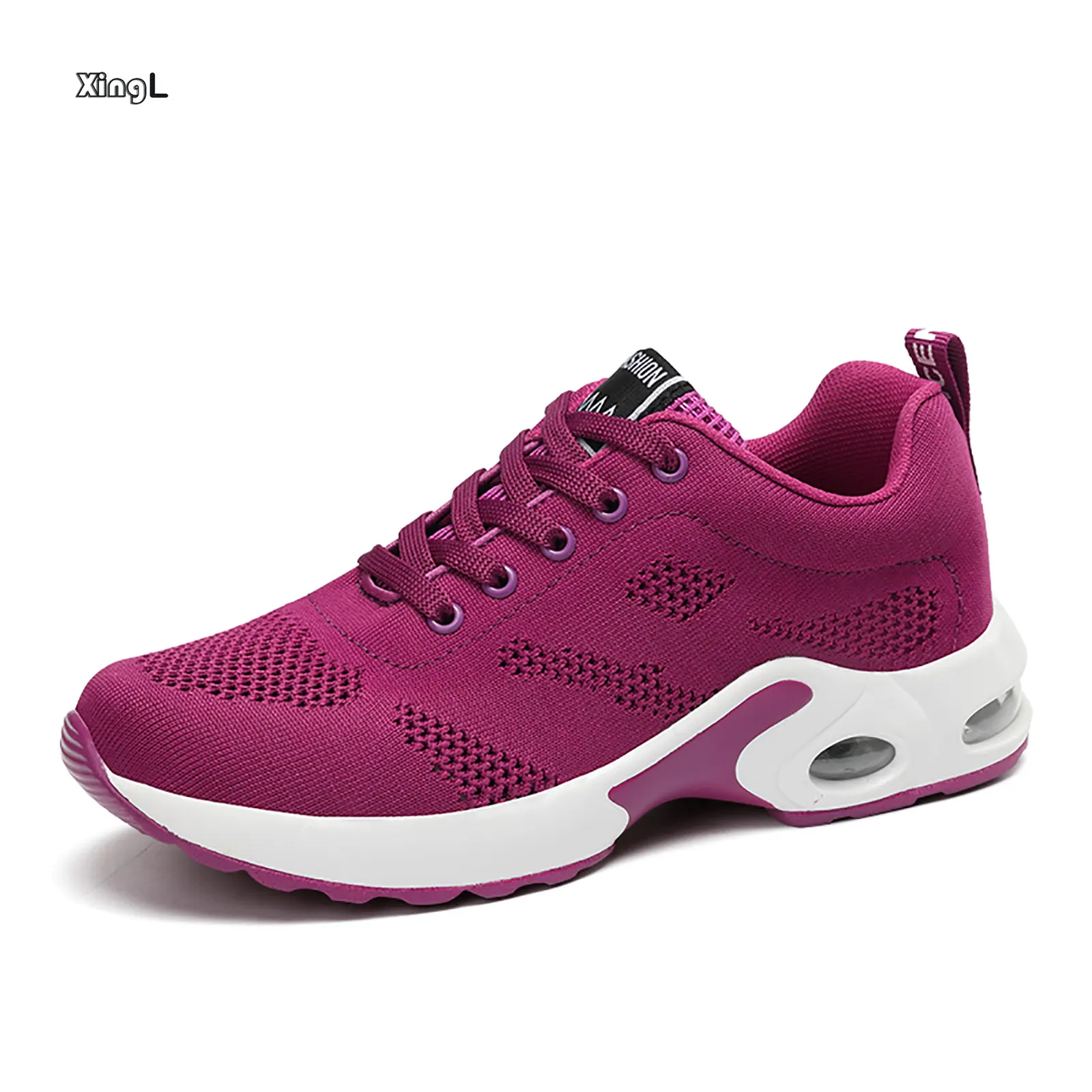Sapatos esportivos de corrida de alta qualidade, barato, tendência, para mulheres, ar livre, casual, caminhada, com cadarço, rosa