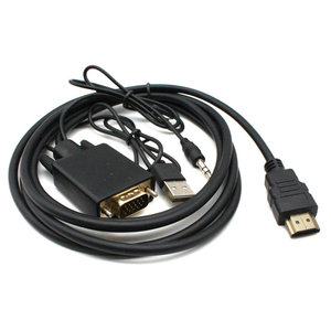 1.8M <strong>HDMI</strong> Male to VGA Adapter Cable Copper Convertor Adapte <strong>HDMI</strong> to VGA <strong>Output</strong> for Displays &amp; Projector Audio &amp; HDTV Application