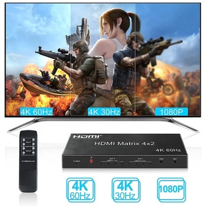 Xput Hochwertiger HDMI 4K 60Hz Matrix 4x2 HDMI 2.0 Matrix HDMI Switch Splitter 4x2 für Heimkino system