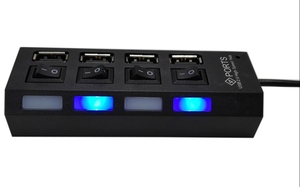4-port usb2.0 hub ile bireysel led çok port usb hub2.0 adaptörü 4 poorten usb hub 2.0 adaptörü usb2 voor 4 port usb 2.0 hub - Product Image 3