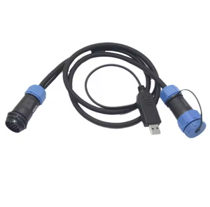 IP68防水SP21系列12针插头电缆FTDI <span class=keywords><strong>USB</strong></span> FT232RL芯片串行聚氯乙烯编织屏蔽连接器电缆