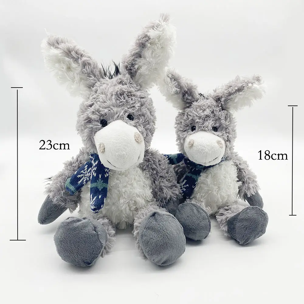 Animal Donkey, juguete de regalo, suave, de goma, Popular, bonito, de algodón