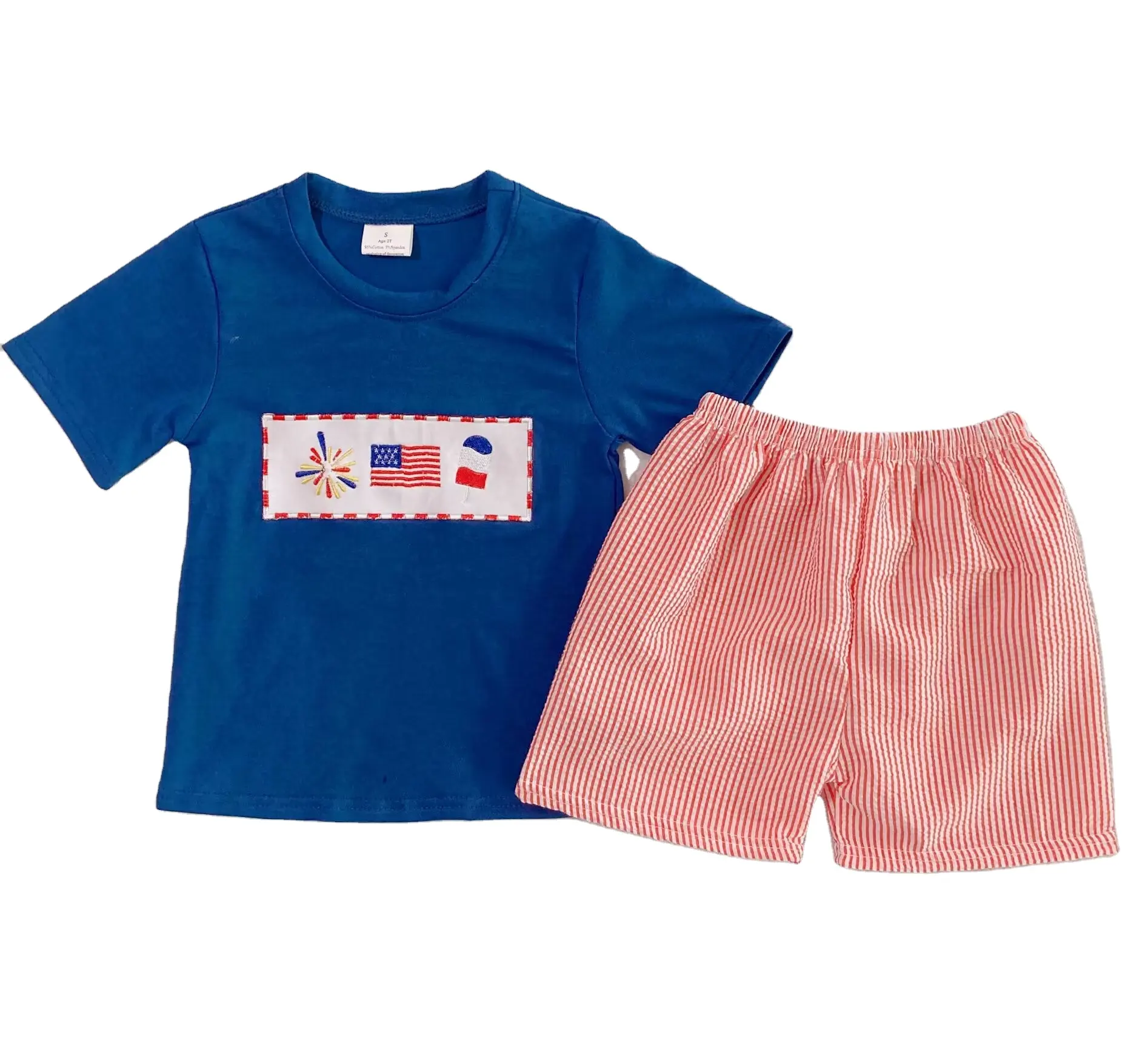 4 juillet enfants été ensemble enfants bleu haut à volants léopard Shorts Little Miss USA gros bébé fille tenue vêtements