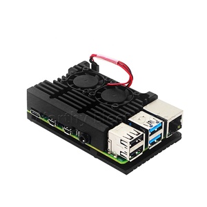 New Raspberry PI 4 Case Plastic protection case Black and <strong>white</strong> aluminum case with fan raspberry PI 4 model B Acrylic - Product Image 4