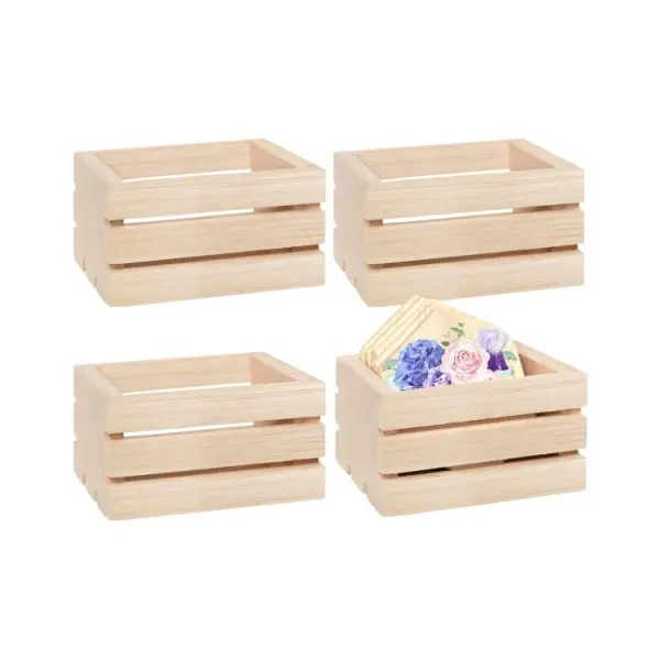 ミニ素朴な木箱木製工芸品ボックス用の装飾的な未完成の木製収納ボックス