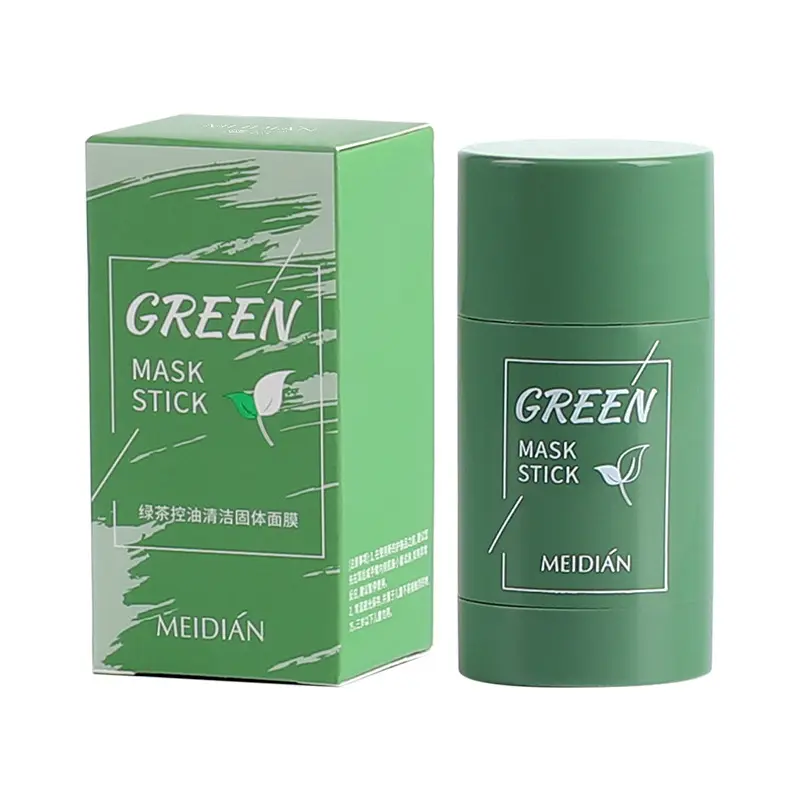 Meidian Bâton de thé vert Masque de boue pour le visage Sans masque d'eau Boue verte Anti Ance Masque de thé vert Bâton