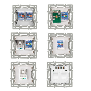 Wall Mounted Module With European Style Black Touch Glass Panel, Power TV Socket Switch Button <strong>Function</strong> Can Be Freely Combined