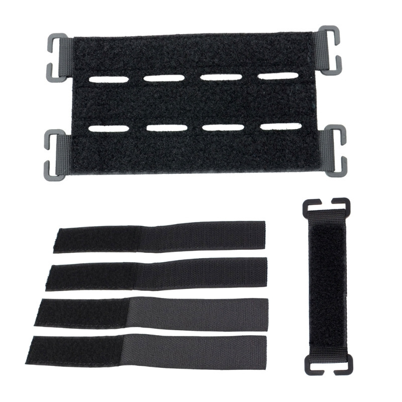 Rectangular tactical Velcro 3-piece set - Black