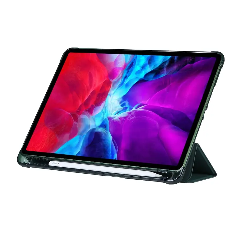 Capa de Airbag para iPad Pro 2022 com suporte de caneta transparente personalizado em círculo PU para tablet