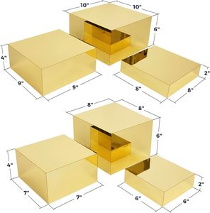 Modern Acrylic Buffet Food Dessert Stand Nesting <strong>Cube</strong> Risers 4mm Recyclable Foldable for Wedding Parties Catering <strong>Display</strong>