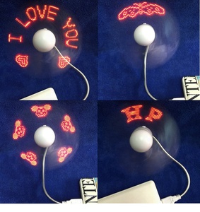 Nuevo producto Mini portátil programable Led mensaje personalizado ordenador USB mini ventilador