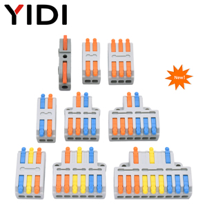 Fast Wire Quick Connector Din Rail <strong>Terminal</strong> 1 in Multiple Out <strong>Connecting</strong> <strong>Spring</strong> Clamp Compact Splice Conductor Cable <strong>Block</strong> - Product Image 1