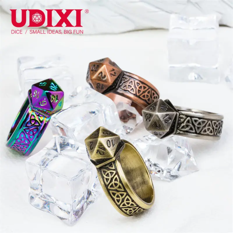 Udixi – ensembles de dés polyédriques Dragon personnalisé, incrustation de dés D20 donjons et dragons, accessoires de jeu