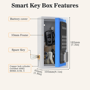 WeHere-Caja de llave inteligente con Bluetooth, código de red inalámbrico seguro de gran tamaño para almacenamiento de llaves domésticas