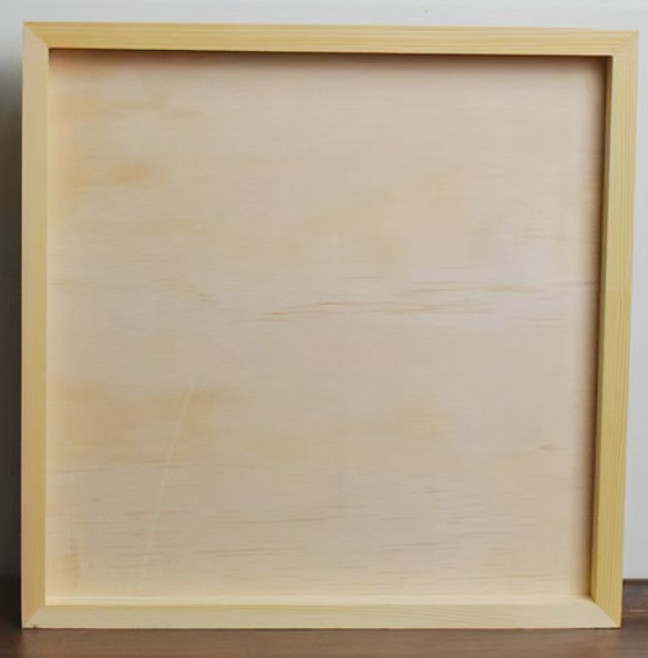Pine wood back panel dark frame 10*10cm