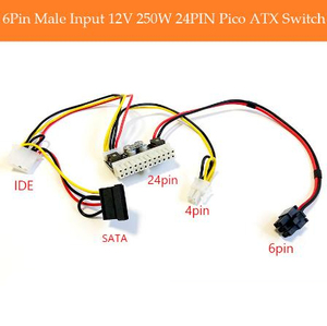 <strong>PCI</strong>-E 6Pin Male <strong>Input</strong> DC-ATX-250W 24pin Power Supply Module Swithc Pico PSU Car Auto Mini ITX High DC-ATX Power Module ITX Z1 - Product Image 2