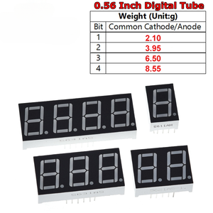 0,56 Zoll LED-Anzeige 7 Segment 1 Bit/2 Bit/3 Bit/4 Bit Digit Tube Rot Gemeinsame Kathode/Anode Digital Für Arduino