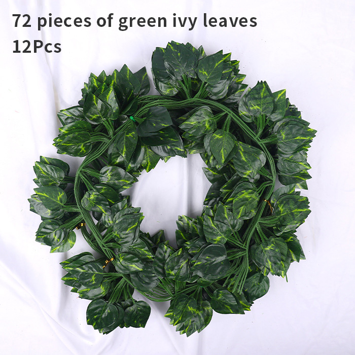 72 morceaux de feuilles de lierre vert