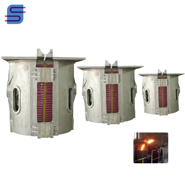 Elektrikli indüksiyon eritme eritme fırını alüminyum furnace100kg 250kg 500kg 1T IGBT alüminyum eritme makinesi hurda kutuları