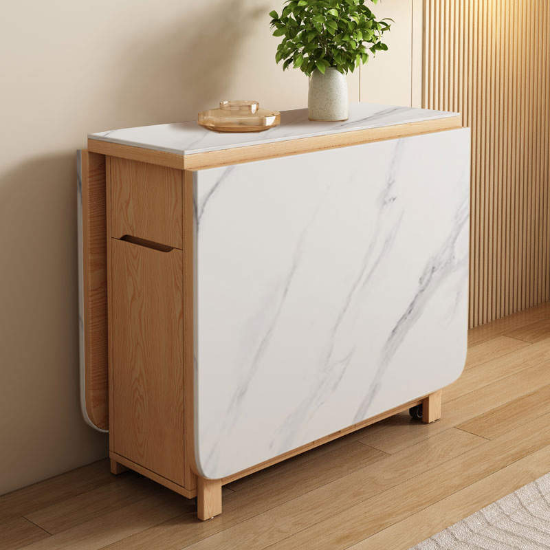 Table en bois blanc effet pierre