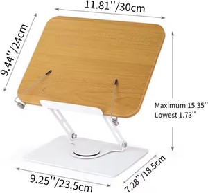 Soporte giratorio para libros con clips de papel de página, soporte ajustable para ordenador portátil de escritorio, soporte para ordenador portátil - Product Image 2