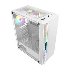 2024 Werk OEM gehärtetes Glas Büro Computergehäuse PC-Gehäuse Desktop-Türme PC-Schrank RGB-Lichtstreifen Atx-PC-Gehäuse für Tablet - Product Image 3