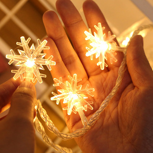 LED copo de nieve Navidad cadena luz Feliz árbol de Navidad guirnalda decoración del hogar Luz para adorno de fiesta - Product Image 1