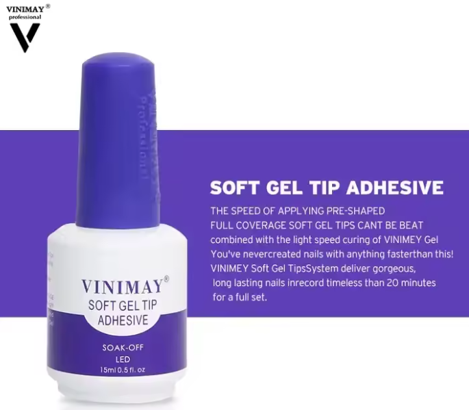 Soft gel tip adhesive