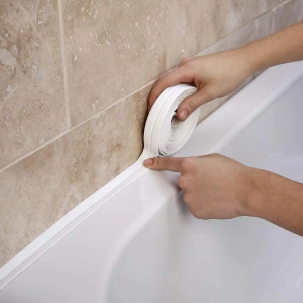 Bagno doccia lavandino bagno striscia di tenuta nastro adesivo da parete impermeabile autoadesivo in PVC bianco per Kit bagno