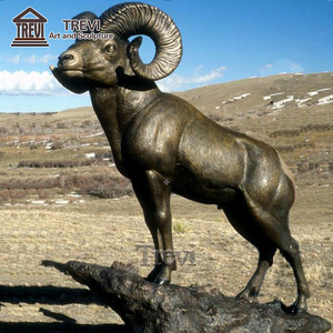 Lớn kim loại động vật hoang Dã Tượng tùy biến Bronze bighorn cừu điêu khắc - Product Image 1